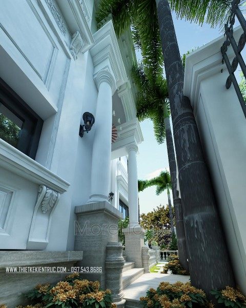Thiết kế biệt thự đơn lập tân cổ điển tại Hà Nội